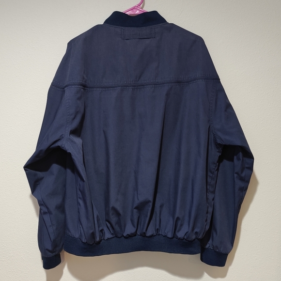 Vintage Haband Bomber Jacket Size Large Mens Navy Full Zip 3 Pockets Y2K - Picture 4 of 10